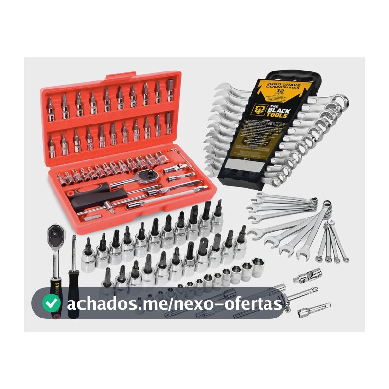 Jogo Completo De Ferramentas Profissional 58 Peças Aço Crv Cinza