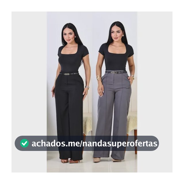 Kit 2 Calça Pantalona Feminina Alfaiataria Elegante C/ Cinto
