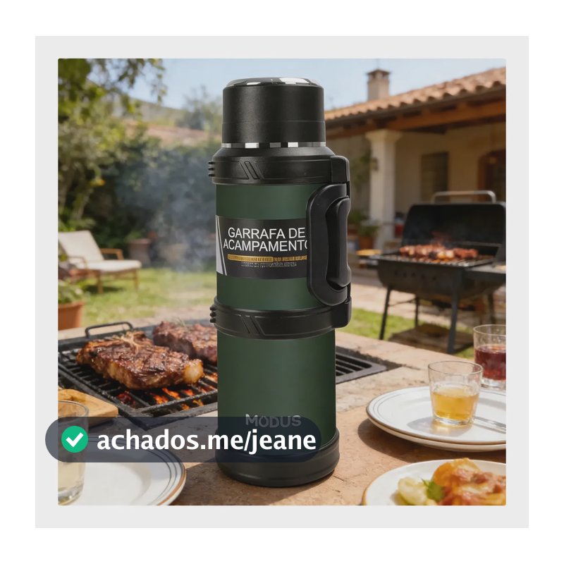 Garrafa Térmica 2400ml Verde Militar Aço Inox 304 Ideal para Churrasco e Família-j143