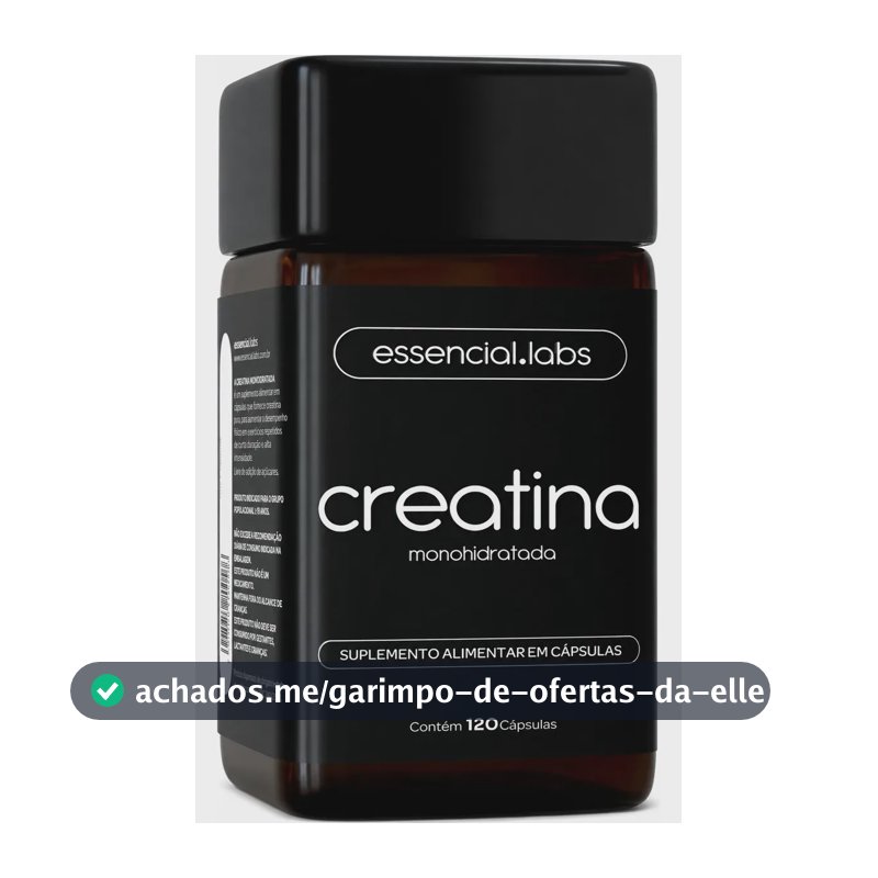 CREATINA MONOHIDRATADA 100% Pura com Matéria-Prima Importada - 3g de Creatina por Dose - 120 Cápsulas