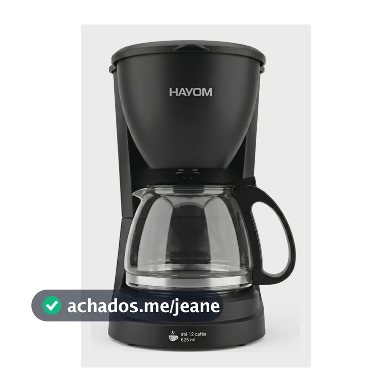 Cafeteira Elétrica Jarra De Vidro 600ml Hayom 640w Preto