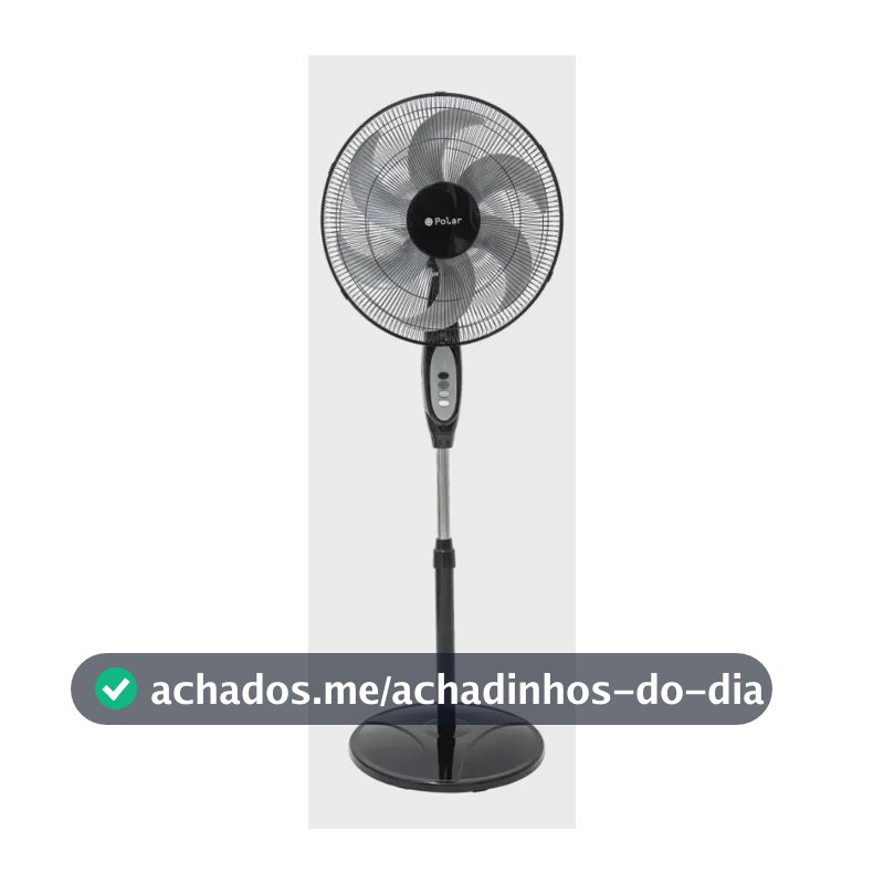 Ventilador De Coluna Polar Maxi Turbo Preto Com 6 Pás 40 Cm Material das pás Plástico