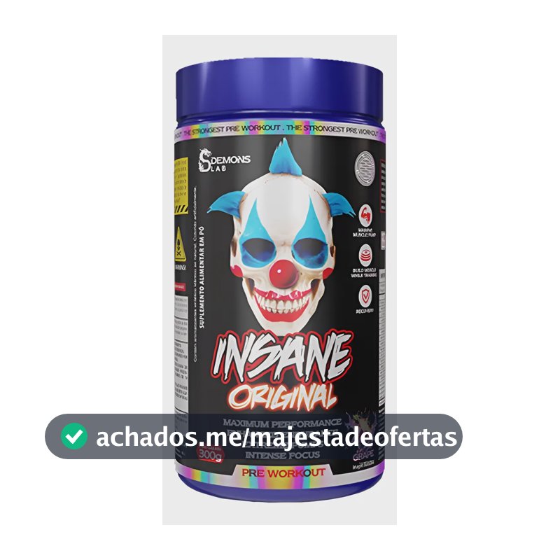 Pré Treino Insane Creatina Demons Lab 300g Sem Sabor