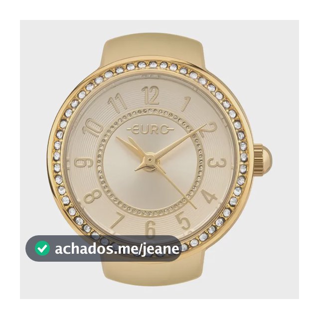 Relógio Anel Euro Dourado Unique Eu2035yyi/4d em Aço com aro de pedras Feminino