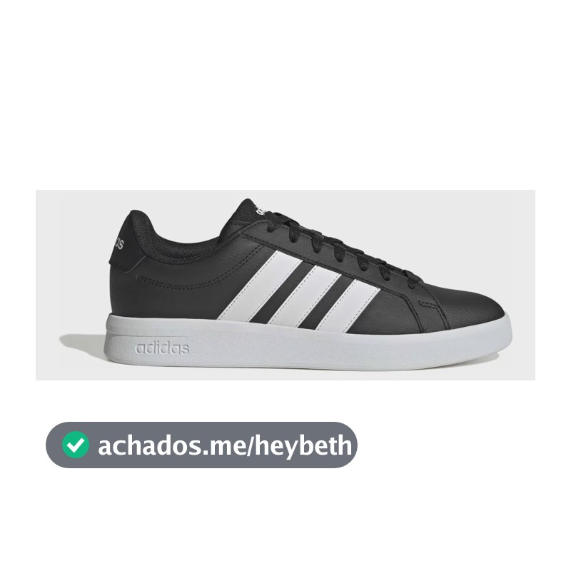 Tênis Masculino Grand Court Base 3.0 adidas Cblack/ftwwht/cblack Liso 42 Br