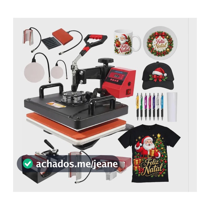 Prensa Térmica 8x1 Sublimação Caneca Camiseta Bones Pratos Caneta E Long Drink Mecolour