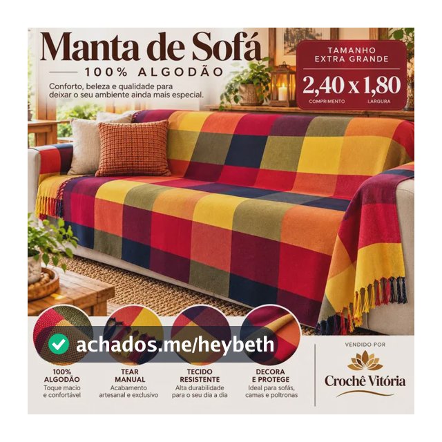 Manta Para Sofá Cama Gigante Decorativa Protetora Colorida