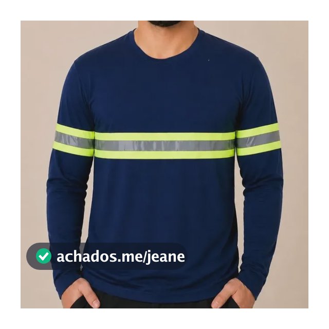 Camiseta Manga Longa Com Faixa Refletiva Construção Rodovia