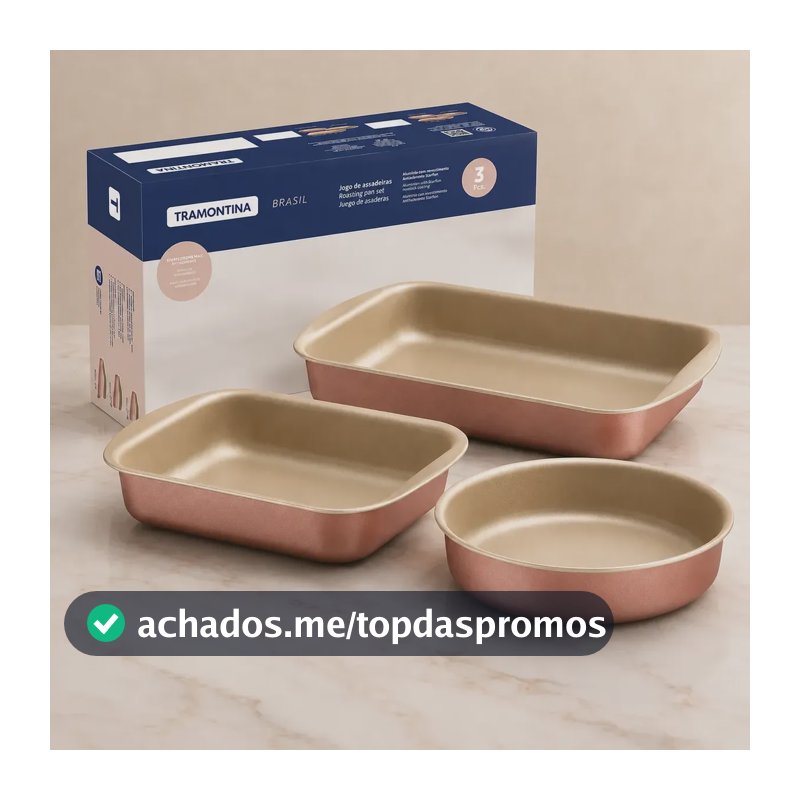Jogo Assadeiras Tramontina 3 Peças Antiaderente Starflon Max