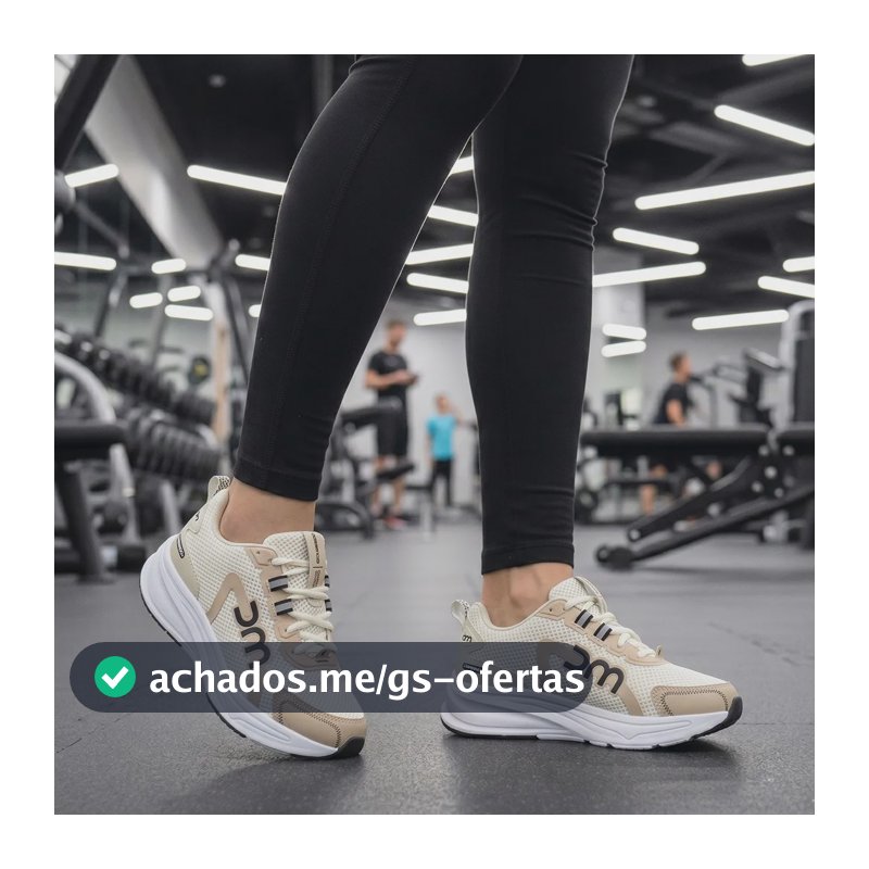Tenis Feminino Academia Esportivo Caminhada Corrida Bege 34 Br