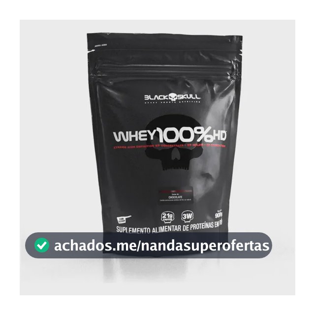 Proteína Black Skull Whey 100% HD em pó sabor Chocolate x 900g