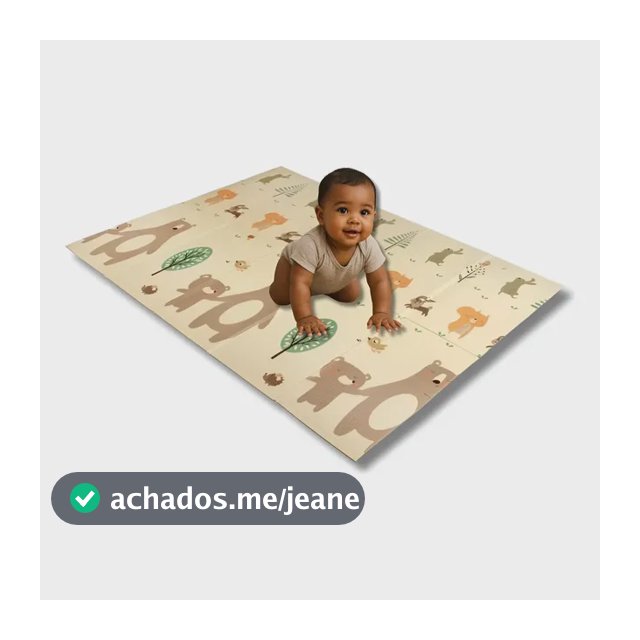 Tapete Tatame Infantil Emborrachado Dobrável Dupla Face 10mm Floresta Dos Ursos Floresta Dos Ursos