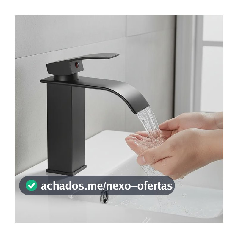 Torneira Banheiro Monocomando Misturador Lavatorio Casacata Preto Fosco Yesop