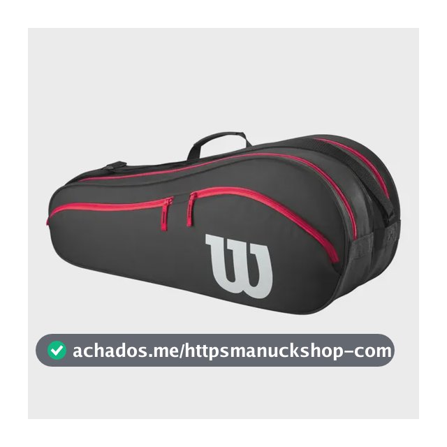 Raqueteira Wilson Advantage preta e vermelha 6pk