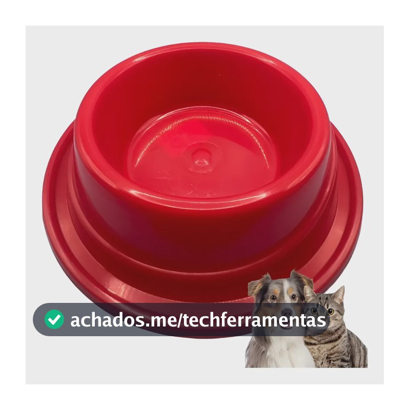 Tigela Bebedouro Comedouro Anti Formigas 600ml Pets Cão Gato Vermelho