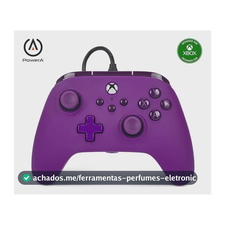 Controle Xbox Series S X Pc Power A Com Fio Usb C Roxo Cor Violeta