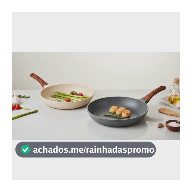 Kit Gourmet Frigideira Cerâmica Antiaderente 24cm Creme + Frigideira 24cm Cinza Granito