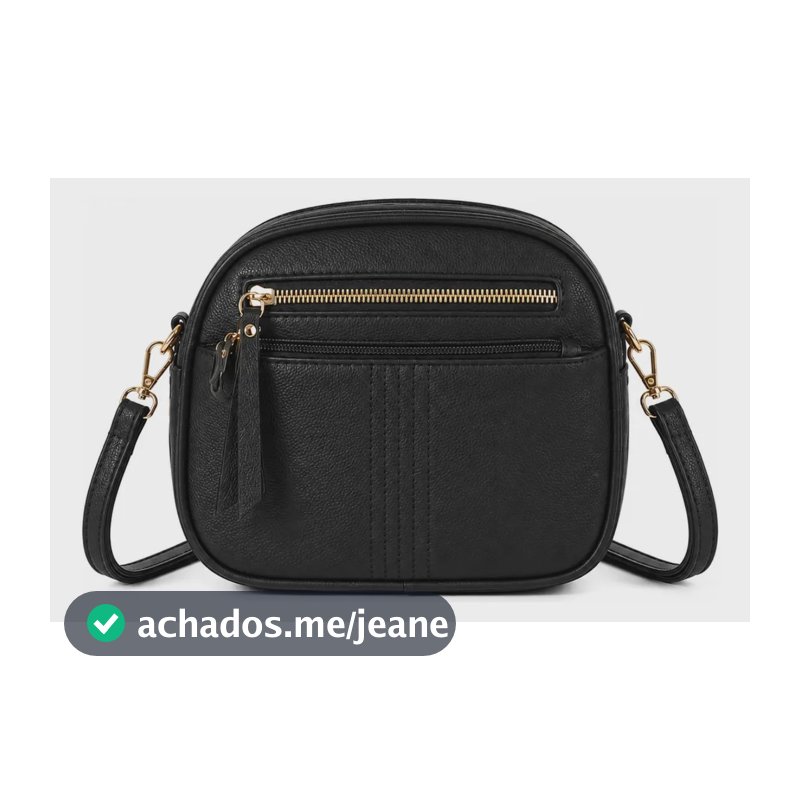 Bolsa Feminina Pequena Transversal Tiracolo Alça De Ombro Cor Preto Desenho do tecido Lisa