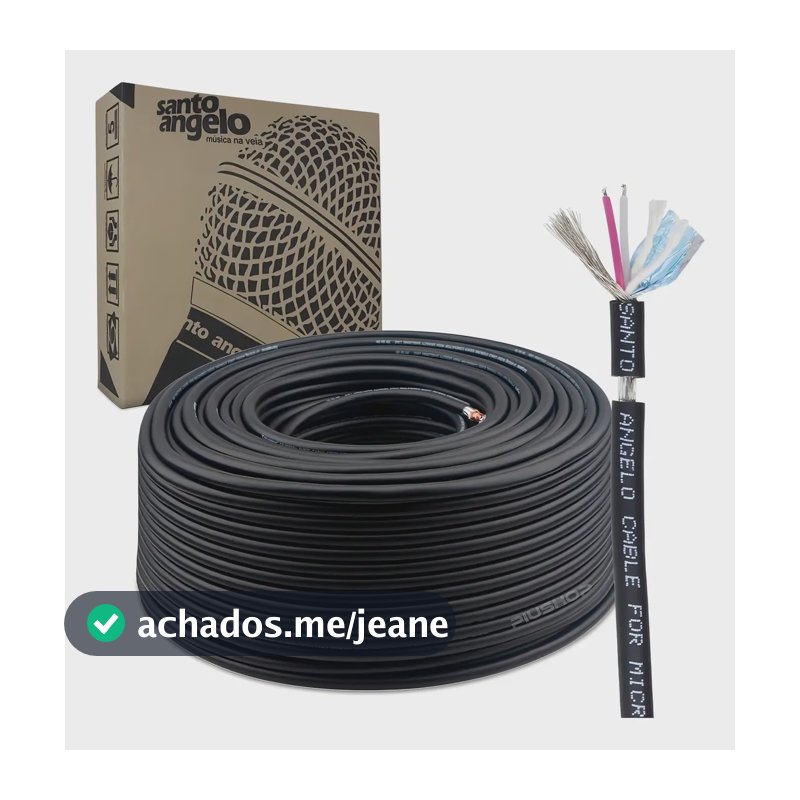 Cabo Microfone Santo Angelo X30 Balanceado Rolo 100 Metros