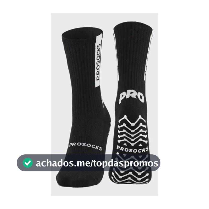 Meia Antiderrapante Futebol ProSocks UltraGrip Cano Alto Meião Futebol Grip para Chuteira Meia Esportiva com Alta Estabilidade, Conforto e Tecnologia Profissional | Preta, Tamanho 38-44