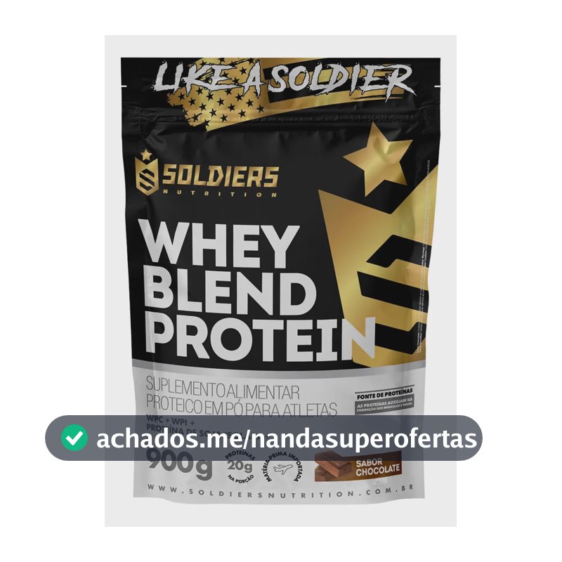 Whey Blend Protein Concentrado e Isolado 900g Sabor Chocolate Soldiers Nutrition