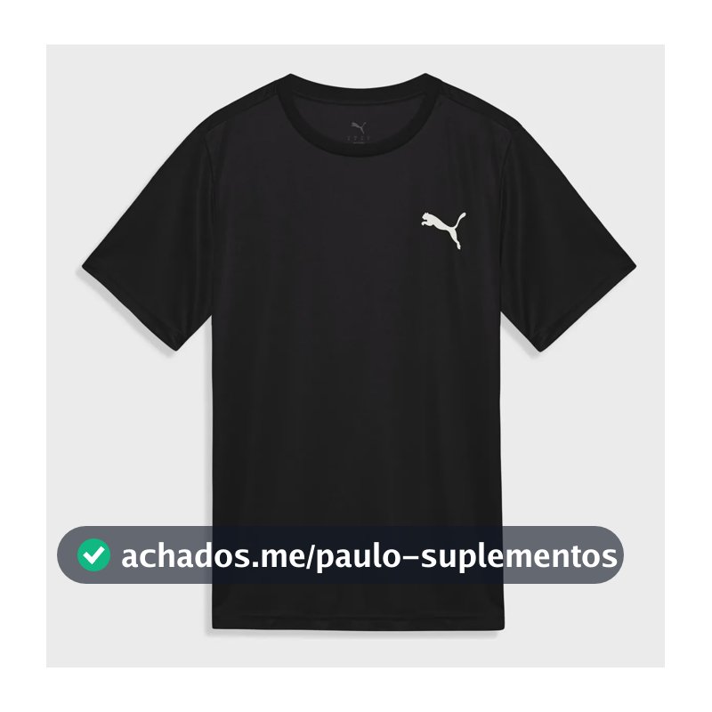 Camiseta Ess Small Puma Logo Poly Tee Masculina Puma Preto G