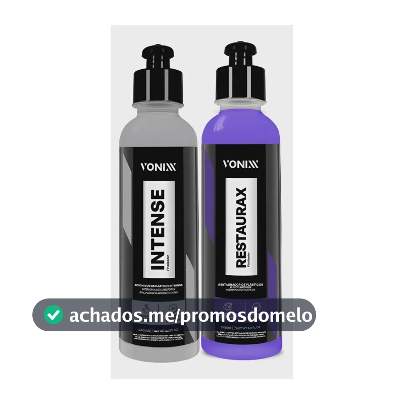 Kit Restaurador Plásticos Automotivo Externo E Interno Vonixx 1 Restaurax 240ml + 1 Intense 240ml