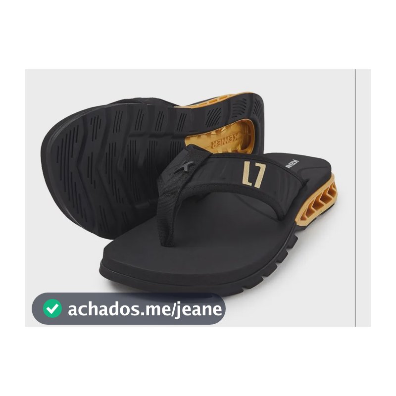 Sandália Kenner Rakka Elite L7 Preto/dourado Liso 37