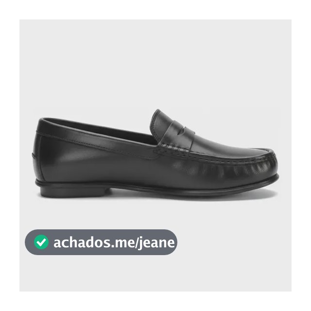 Loafer Penny Masculino Couro Preto Couro Liso Traje Formal