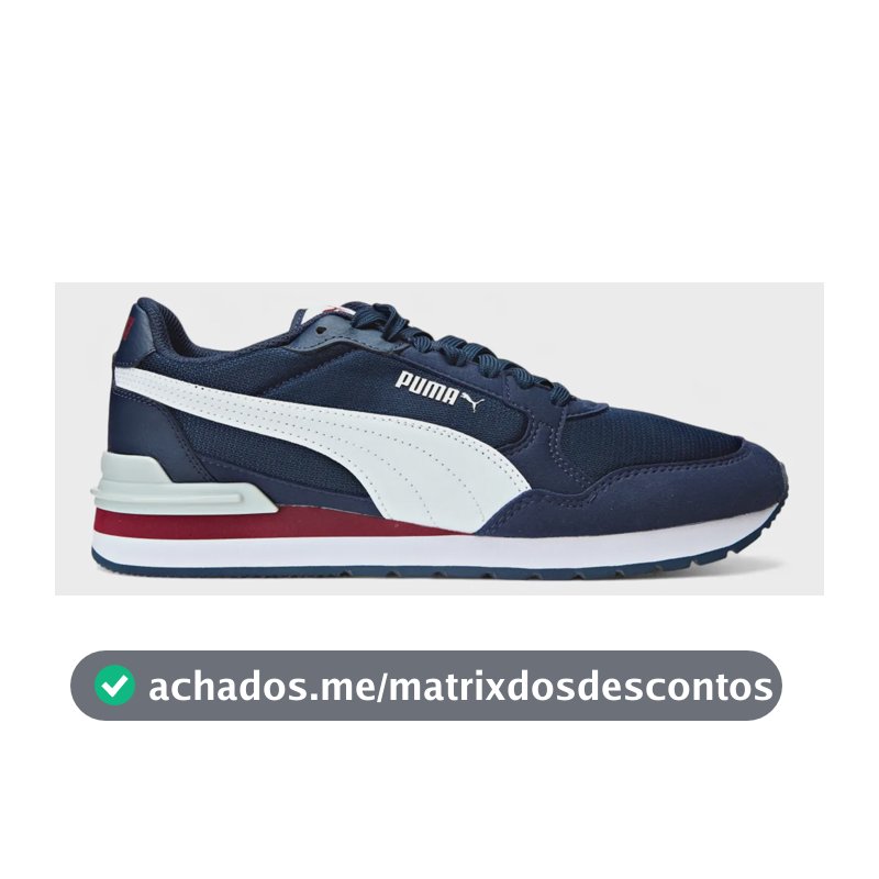 Tênis Masculino St Runner V4 Mesh Puma Club Navy-puma White-team Regal Red-plat Liso 39 Eu