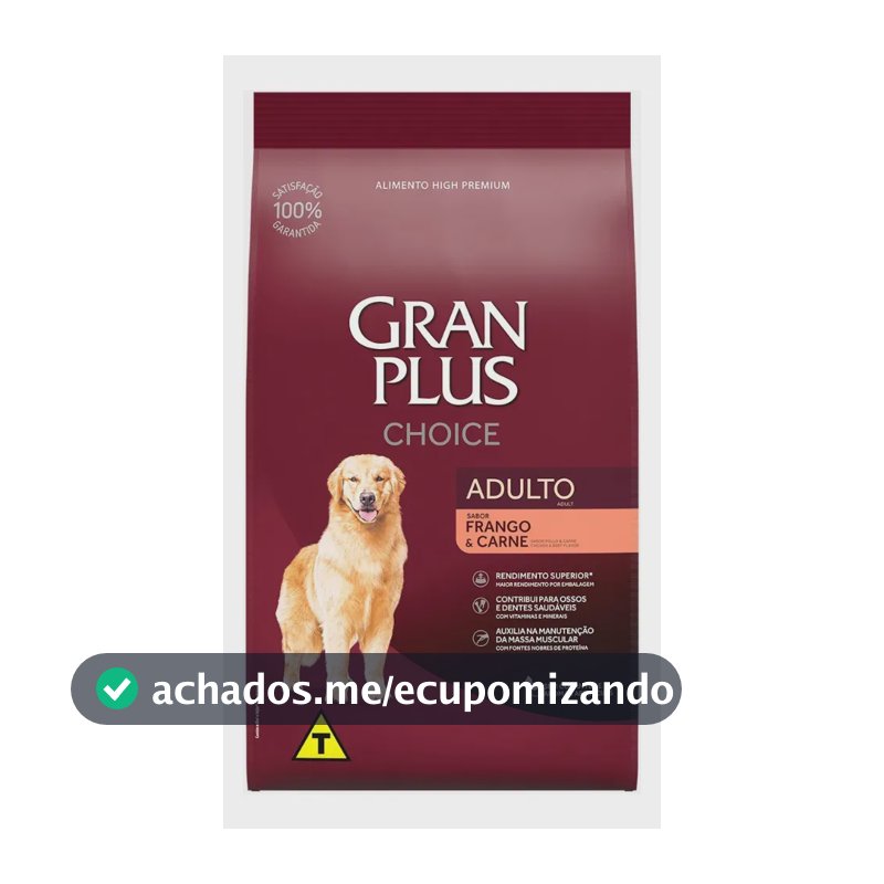 Ração Gran Plus Choice Cães Adultos Frango E Carne 10,1kg