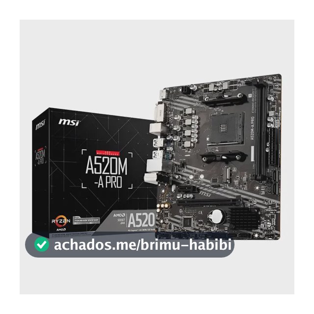 Placa-mãe Msi A520m-a Pro Am4 Matx Ddr4 Preto