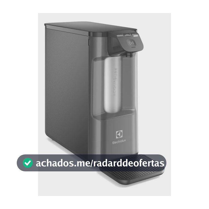 Purificador de Água Gelada Fria e Natural Elétrico Compacto Eletrônico placa Filtro refil 6 meses ou 3000l Painel Touch Bivolt Cinza PE12G Electrolux