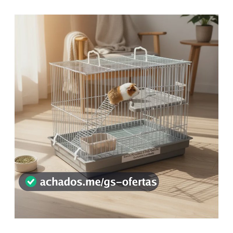 Gaiola Porquinho D India Coelho Chinchila Exclusiva Cor Branco/cinza