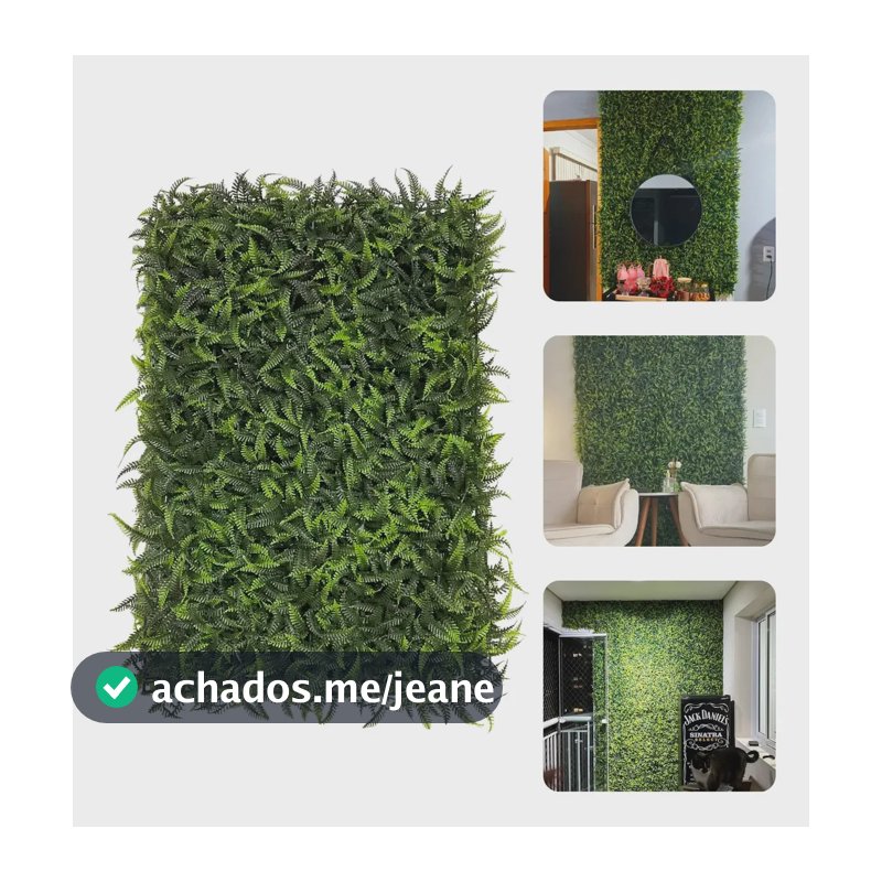 Placas de Samambaia Cheia 40x60 Jardim Vertical Artificial Parede Verde Muro Inglês Painel Placa Decorativa Folhagem Artificial Placa de Grama