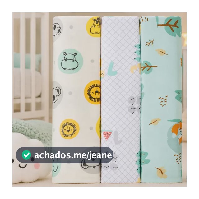 Cueiro Papi 100% Algodão Kit 3 Unid Estampa Sortida Enxoval