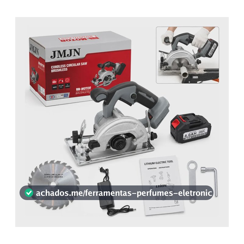 Serra Circular 9.1/4 21v 2000w Jmjn 2 Bateria 21v Cinza 127/220v 50/60