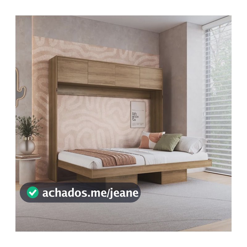 Cama Casal Articulável Horizontal Com Portas 140 Hanover Wt Mel