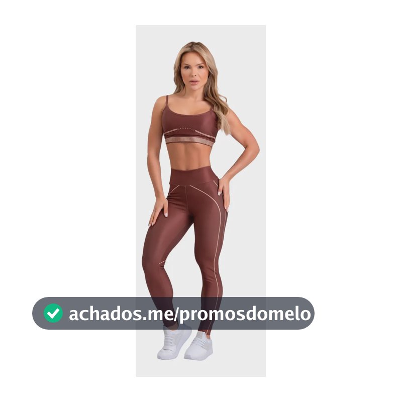 Conjunto Fitness Feminino Calça E Top Laonefit Marrom Coffee Conjunto Estampado M