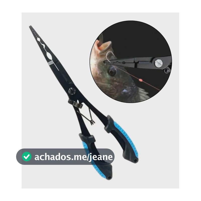 Alicate Pesca Longo Multifuncional Tira Anzol Aço Inox 21cm