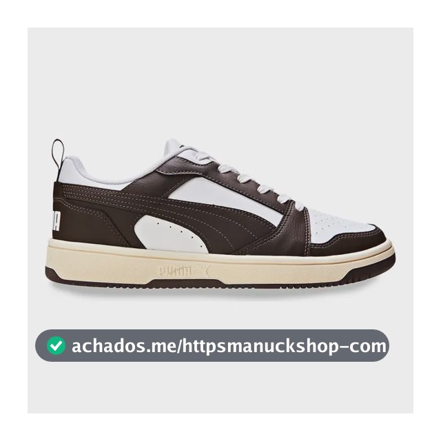 Tênis Casual Masculino Rebound V6 Low Puma Puma White-chocolate-alpine Snow Geométrico 41 Br