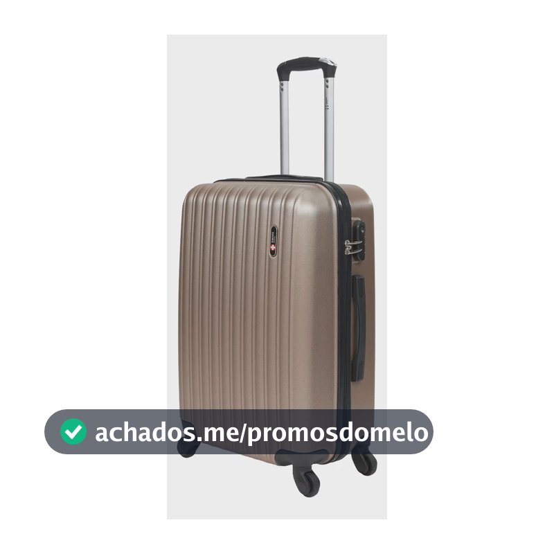 Mala de viagem 23kg Média ABS Rodas 360° Removíveis Londres Swiss Move Champagne
