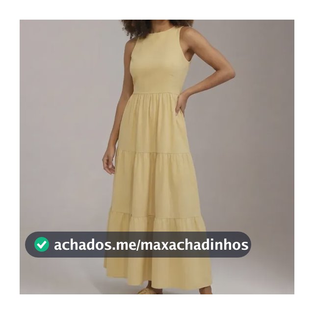 Vestido Midi Três Marias Viscose Linho Com Bolsos Laterais