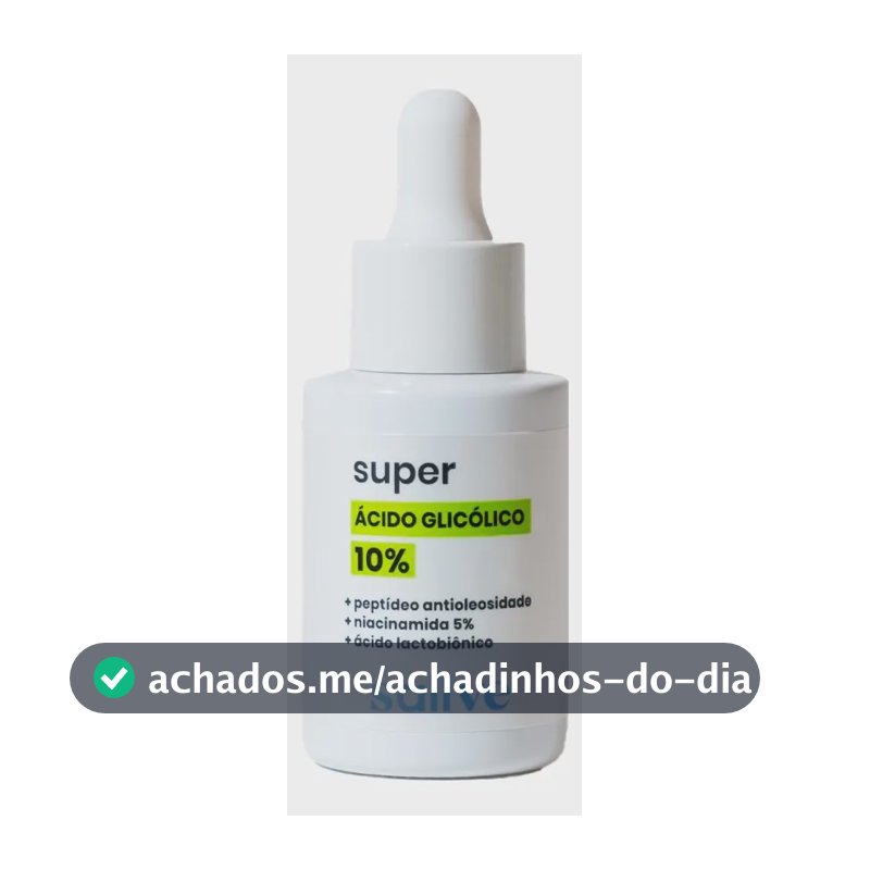 Super Ácido Glicolico 10% Sallve 30ml Momento de aplicação Dia/Noite Tipo de pele Normal