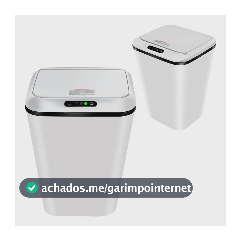 Lixeira Automatica Inteligente 16 L Com Sensor Touch Cozinha Cor Branco