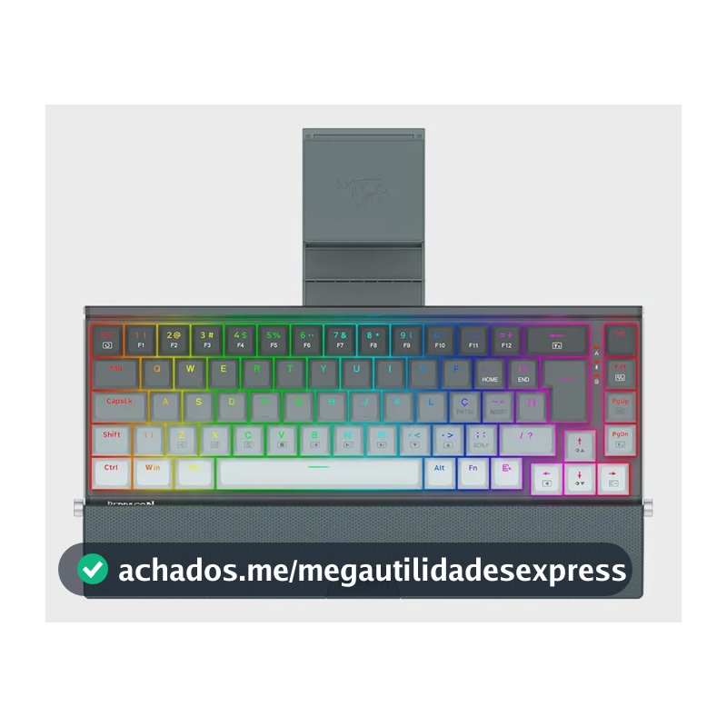Teclado Mecânico Redragon Shaco RGB Switch Brown Preto e Cinza K641g-gw-rgb
