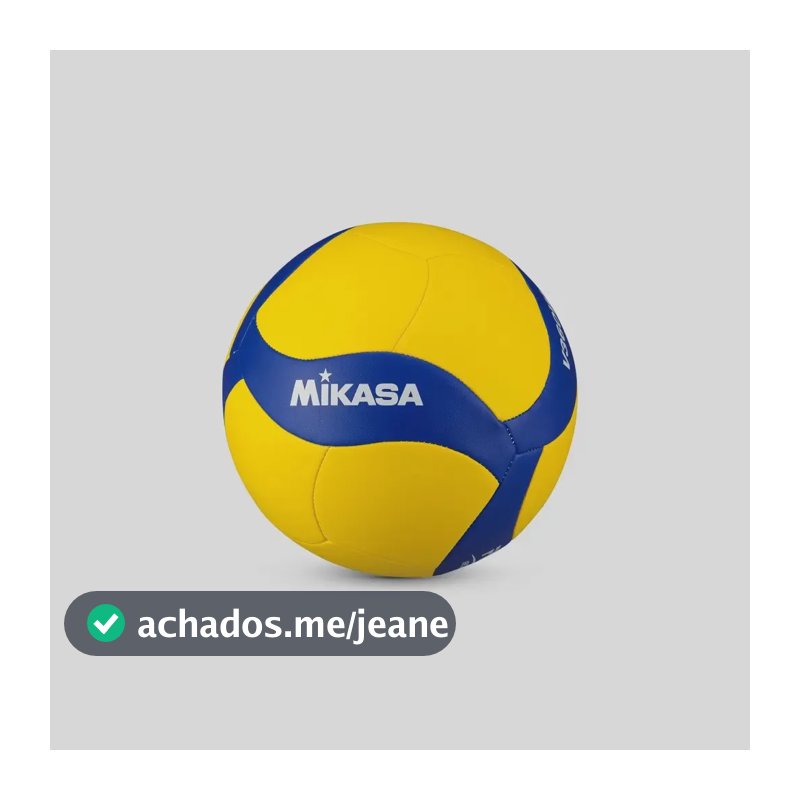 Bola de Volei de Quadra V360W Couro Sintetico Costurado Amarelo E Azul MIKASA