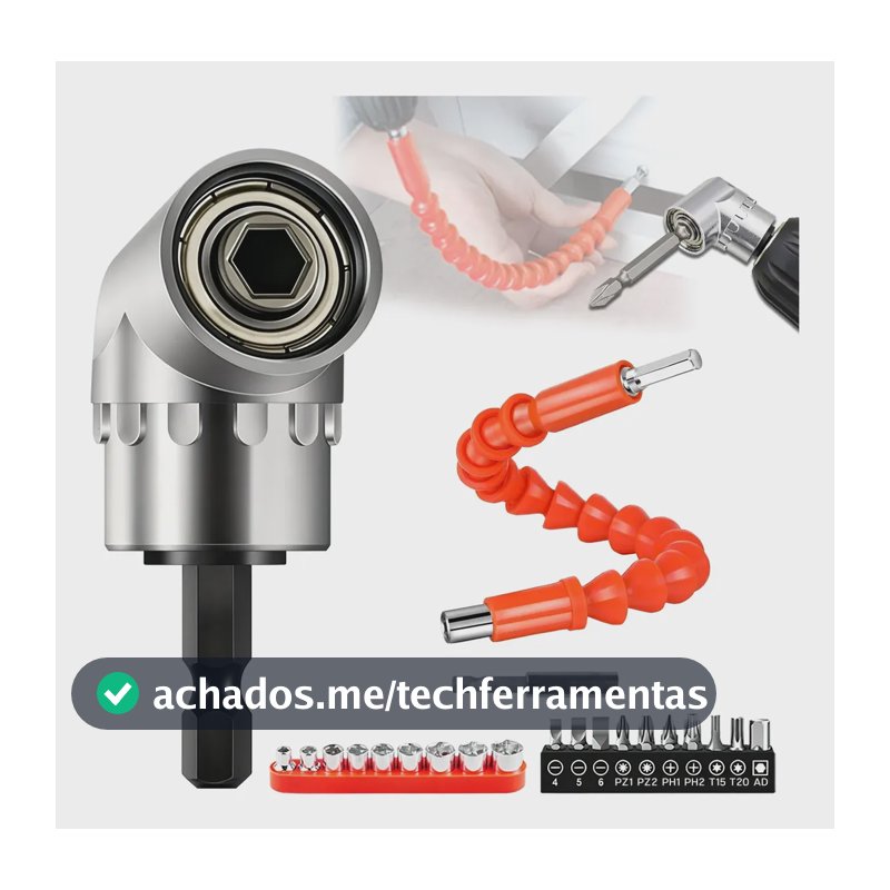 Adaptador Angular Extensor Parafusadeira Bits Cabo Soquete