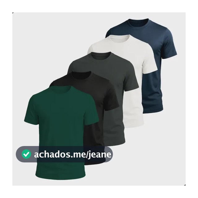 Kit 5 Camisetas Básica Masculina Dry Fit Esporte Treino Lisa