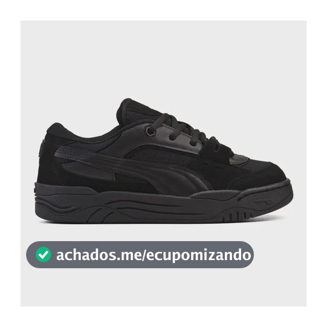 Tênis Puma 180 Skate Robusto Confortável Macio Camurça Black
